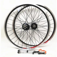 Novatec 20Inch 406 Folding Bike Bicycle Sealed Bearing Hub V Brake Full Black Wheel Set Wheels 451 100/130