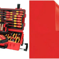 32800 Insulated Tool Set with Screwdrivers Nut Drivers Pliers Cutters Ruler &amp; KNIPEX Rubber Mat-20" x 20"-1000V Insulated