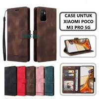 SUNCASE Poco M3 Pro 5G cover hp model dompet multi fungsi flip case wallet leather SUNCASE PINK