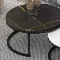 Modern Side Nordic Coffee Tables Round Design Dressing Coffee Tables Marble Minimalism Bijzettafel Living Room Sets Furniture