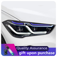For BMW X1 2016-2020 Headlights F48 F49 All LED Headlight Lens DRL Angel Eye Automotive Accessories