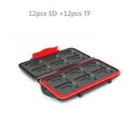Memory Card Case Box Storage Holder 12SD 12TF Micro SD 24Cards Hard Bag Waterproof Plastic Shaped for Camera