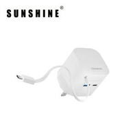 陽光 - MPE-65WH 2插口插牆式GaN氮化鎵快速充電器 伸縮USB-C充電線 65W (白色) 適用於iPhone 17