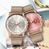 Women's Watches Luxury Quartz Sport Military Stainless Steel Dial Leather Band Wrist Dress Geneva Watch Women Simple Watch