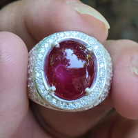 Natural Star Ruby 9.20 ct Ring Silver
