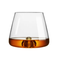Convex Bottom Vortex Whiskey Glass Transparent Round Wine Tasting Cup Whirlpool Whisky Tumbler XO Cognac Beer Mug Dropshipping