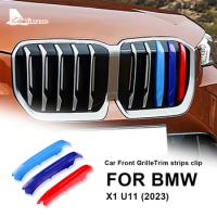 For BMW X1 U11 2023 Car Front Grille Stripes Covers Grid Strips Clips Trim Motorsport Decoration Accessories Styling