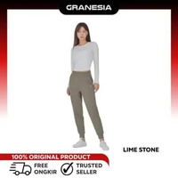 STL City Jogger Fleece Pants|Celana Olahraga Wanita Jogger Pants|Celana Jogging Size M Cut Lime Ston