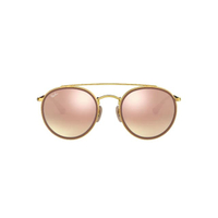 แว่นกันแดดยูนิเซ็กส์ RAY-BAN รุ่น Round Double Bridge RB3647N เลนส์ปรอทสีชมพู