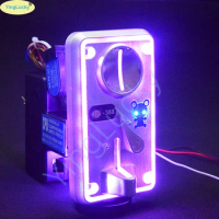 Multi Arcade Coin Acceptor with 12V LED light can be used for Arcade Machine Claw Machine Swing Car Crane Machine