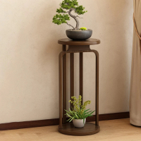 【匠俱】中式花架 博古架 圓形花台 花盆架 邊架(花架 花台 博古架)