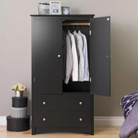 Cabinet: Armoire Dresser for Bedroom with Adjustable Shelf. Features 2-Door Wardrobe Closet &amp; 2 Drawers, Wardrobe