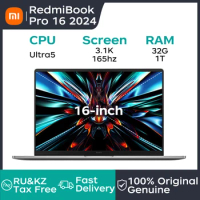Xiaomi Laptop Redmibook Pro 16 2024 16" 3.1K 165Hz Intel Core Ultra 16/32GB RAM 1/2TB PCIe 4.0 SSD 140W Super Charge Notebook PC