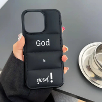 God Is Good Jesus Cristo Decorations Aesthetic 3D Puffer Phone Case for iPhone16 11 15 14 13 12 Pro 