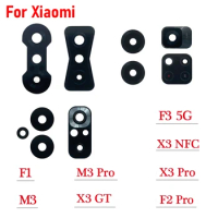 2Pcs，For Xiaomi Poco F1 M3 F3 F4 5G X3 NFC X4 GT F2 X4 M4 Pro 4G F5 M6 Pro Rear Back Camera glass Lens With Glue Adhesive