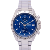 SEIKO 日本國內販售款 三眼計時手錶(SBTR023)-藍面X銀色/40mm