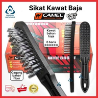 Sikat Kawat Baja CAMEL Hitam 6 Baris - Sikat Pembersih Karat Kerak Lumut Cat Gagang Fiber Kuat Awet