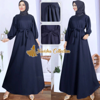 Gamis Shakila Wanita Kekinian Polos Muslim Dress Remaja