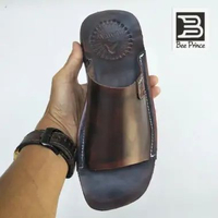 Sandal Pria Kulit Asli Full Sampai Alas Bawah Sendal Laki laki 40 Prince Coklat