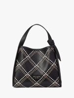 กระเป๋าสะพายข้าง KNOTT PLAID STITCHED MEDIUM CROSSBODY TOTE KE111 สีดำมัลติ