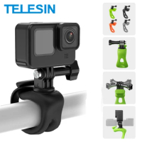 TELESIN Action Camera Mount Silicone Adjustable Mini Flexible Bracket For Gopro Insta360 DJI Action Camera Accessories