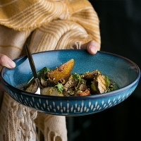 朵頤桑莫創意餐具湯碗大號面碗陶瓷湯盆菜盆家用大碗酸菜魚大盆碗1入