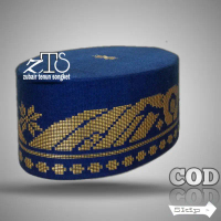 peci songkok songko kopia kopya  topi  lobe Peci songket tenun asli peci kopiah songkok warna biru e