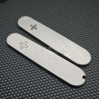 1 Pair Titanium Alloy Stonewashed Scale Titanium TC4 Patch for 91mm Swiss Army Knife Mod