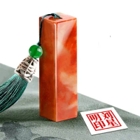 Custom red green Stone jade Stamp Grayish blue Name Seal Chinese character Carving by oneself Chinese Gift
