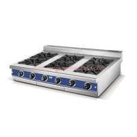 HGR-6 Stainless Steel Hotel Commercial Six Burners Gas Range Cooktops