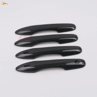 Combo 4 miếng dán chống xước hõm cửa và tay nắm cửa xe Mazda CX8, CX-8 vân Carbon