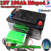 12.8v 100AH lifepo4 battery with bluetooth BMS 12V 100Ah battery for go cart UPS Household appliances Inverter + 10A charger
