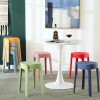 網紅家用塑料凳加厚疊放圓凳客廳椅餐椅高闆椅