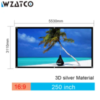 WZATCO 3D Screen Large Screen 250inch 4:3 3D Silver Projection Screen Fabric for Cinema XGIMI H2 H1 H1S Z6 Z3 JMGO J6S Projector