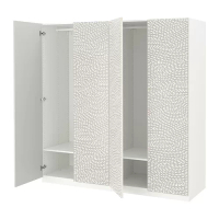 PAX/MISTUDDEN 衣櫃/衣櫥組合, 白色/灰色 具圖案, 200x60x201 公分