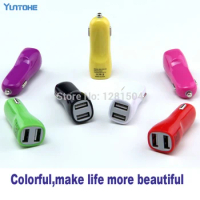 Mini Universal 5V-2.1A /1A Dual USB Port Travel Car Charger adapter For Mobile Phone Tablet PC 300pcs/lot