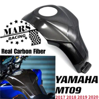 Motorcycle Real Carbon Fiber Tank Pad Sticker Tank Protect Cover Guard Fits For YAMAHA MT09 MT 09 MT-09 mt09 2017-2021 2022 2023