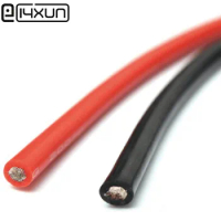 1 Meter Red and 1Meter Black Silicon Wire 8AWG 10AWG 12AWG 14AWG 16AWG 18AWG 22AWG Heatproof Soft Silicone Silica Gel Wire Cable
