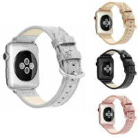 Shiny Glitter PU Leather Bling Wristwatch Bracelet Strap for Apple Watch Series 5 4 3 2 1 44mm 40mm 38mm 42mm Band