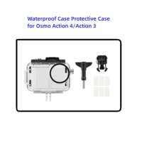 Waterproof Case for Osmo Action 4/Action 3 Camera PC+Tempered Glass Swimming and Diving Protective Case Accessories