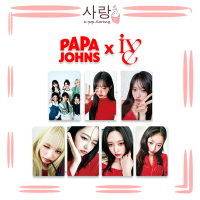 7pcs IVE《PAPA JOHNS x IVE》Cards Set Collection Kpop Wonyoung Rei Yujin Leeseo Gaeul Liz Photocard Ka