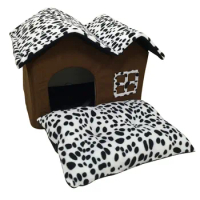 Dog House Folding Dog Bed For Large Dog House With Mat Pets Product Cats House Kennel Pet Puppy Cat Bed House Winter Warm