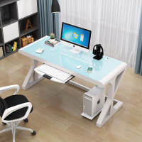 電腦臺式桌家用 簡約現代經濟型書桌 簡易鋼化玻璃電腦桌學習桌子