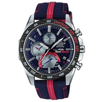 【CASIO 卡西歐】EDIFICE Scuderia Toro Rosso 輕薄藍寶石鏡面藍牙太陽能賽車錶-藍(EQB-1000TR-2A)