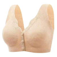 JUMBO (M-3XL) Bra Rompi Renda Kancing Depan Pakaian Dalam Push Up Bh Bra Wanita Sport Tanpa Kawat Wi