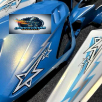 Gianrayyan89sparepart Cover Body Full Halus Yamaha Mio Sporty/Smile Warna Biru Dolfin Lembayung Gold