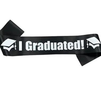 Selendang Wisuda / Graduation sash / Selempang wisuda / Graduate Hitam tulisan putih