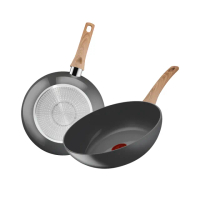 【Tefal 特福】法國製綠生活陶瓷不沾系列28CM不沾鍋炒鍋(適用電磁爐)