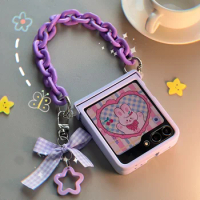 For Samsung Galaxy Z Flip 5 zflip5 flip5 Case Film Integration Cute Chain Hinge Protective Cover