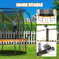 Trampoline 12FT  Outdoor Trampolines for Kids and Adults, Recreational Trampoline with Enclosure Net &amp; Ladder, Round Trampoline